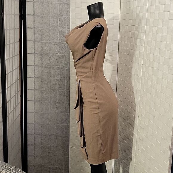 EVAN-PICONE DRAPED NECKLINE SLEEVELESS SHEATH DRESS - Picture 6 of 13
